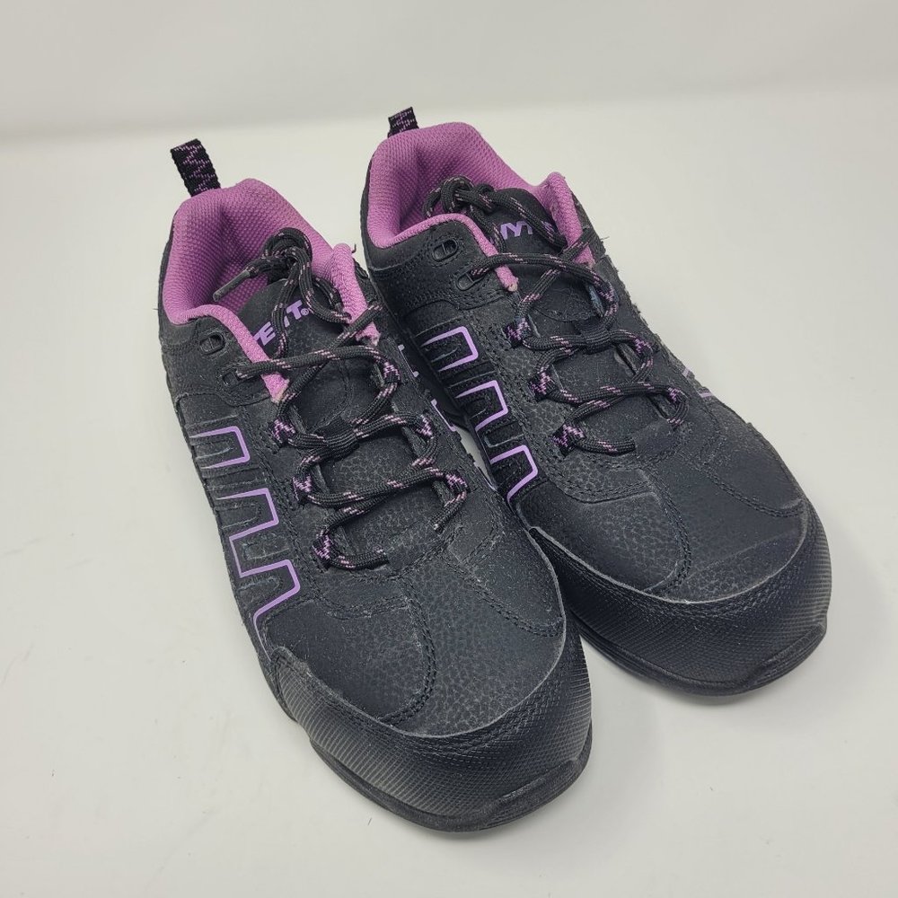 Hytest Steel Toe Shoe Sneakers size 8 Black and Purple